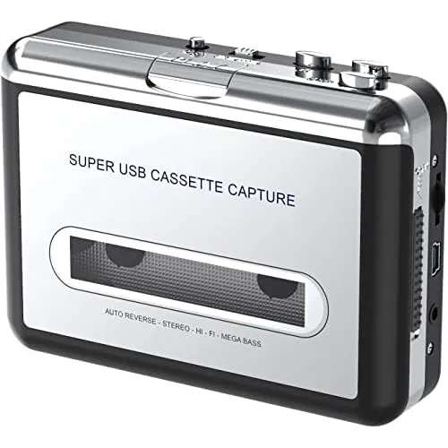 Digitnow - Convertidor De Cinta De Casete A Mp3 Cd, Alimentado Por Batería O Usb, Convierte El Casete De Cinta Walkman A Mp3, Compatible Con Ordenador Portátil Y Pc, Cable Usb, Cd De Software