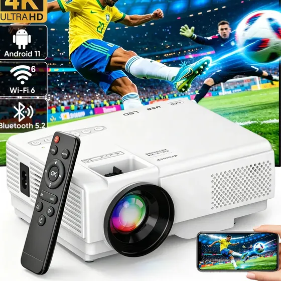 Projetor Android 4k M10 Smart 5g Wifi Bluetooth5.2 Portátil Tv Full Hd