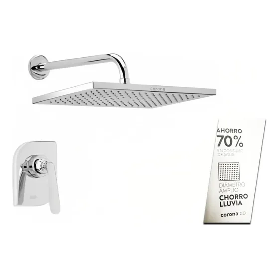 Grifería Ducha Monocontrol Bañera Volga Corona Bronce Color Plateado
