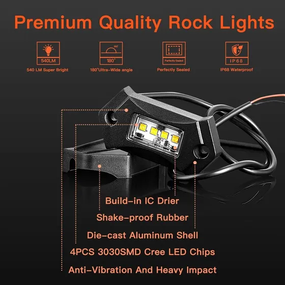 R3 Luz Led Roca Blanca 30 Unidad Para Camione Barco Rzr