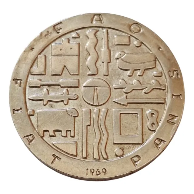 Moneda De Plata 0.900 Uruguay 1969 Fao 1000 Pesos