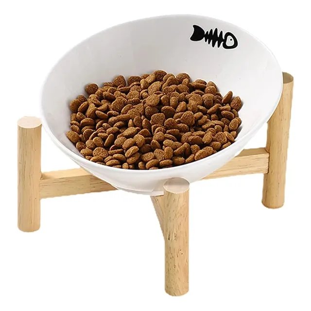 Plato Para Gato De Losa Soporte De Madera 