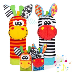 Calcetines Y Muñequeras Sonajeros De Peluche Para Bebé 4 Pcs Calcetines Y Muñequeras Sonajeros De Peluche Para Bebé 4 Pcs