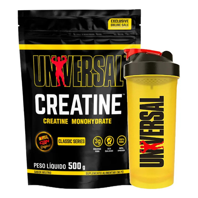 Creatina Monohidratada 500g Refil + Coqueteleira Universal Nutrition