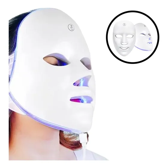 Mascara Led Facial Terapia 7 Colores Cara Rejuvenece Belleza