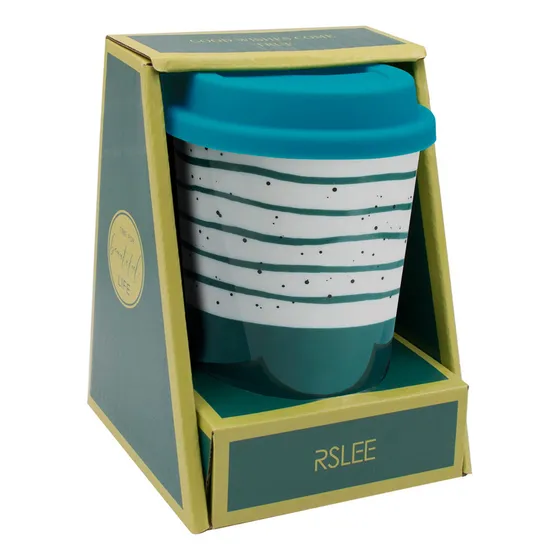 Vaso Taza Cerámica De 400ml Con Tapa De Silicona - Diseño 3