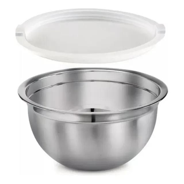 Bowl Acero Inoxidable Con Tapa De Plástico 22cm Color Plateado