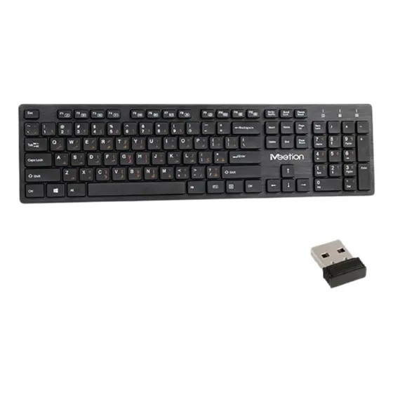 Teclado Inalambrico Usb 2,4ghz Mt-wk841 En Español Meetion Teclado Negro Idioma Español Latinoamérica