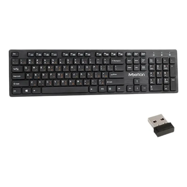 Teclado Inalambrico Usb 2,4ghz Mt-wk841 En Español Meetion Teclado Negro Idioma Español Latinoamérica