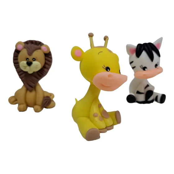 Adorno Para Torta Animalitos De La Selva Porcelana Fría