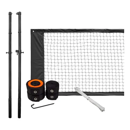 Kit Poste Mastro Beach Tennis Com Postes, Rede, Fita E Corda