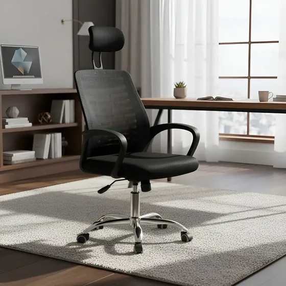 Silla De Oficina Reclinable Ergonómica Negro