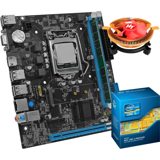 Kit Processador Intel I5 + Placa H61 1155 + 8gb Ddr3 1600mhz