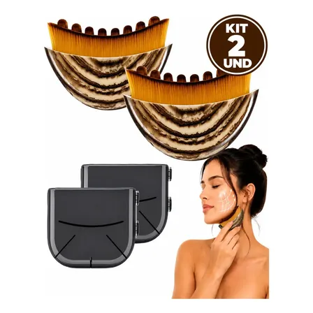 Kit 2 Escovas Facial Drenagem Linfática Massagem Modeladora