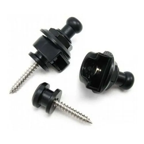 Par Strap Lock Preto Estilo Schaller Para Guitarra, Baixo