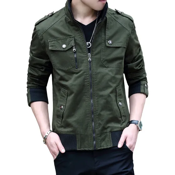 Nuevo Parka Estilo Bomber De Moda Militar For Hombre