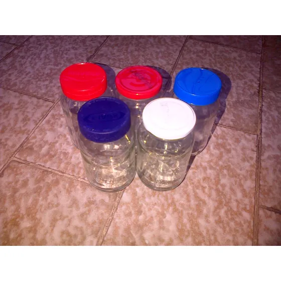 Frasco De Vidrio Boca Ancha De 500 Cc. Tapa Plastica Usado