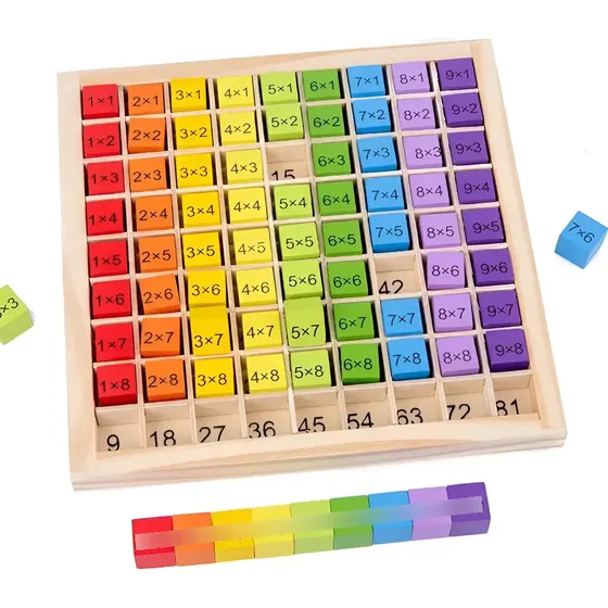 Tablero Multiplicar Montessori - Juguetes Niños Tabla Madera