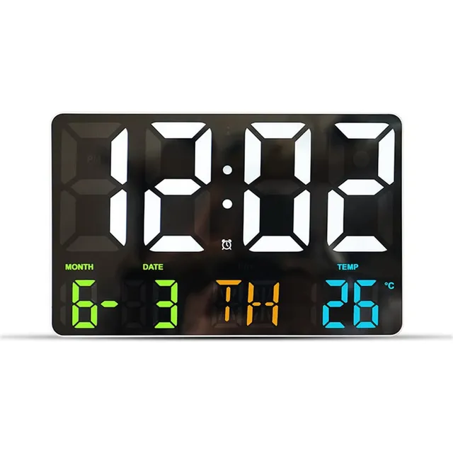 Reloj Despertador Electronico Pantalla Sensor Luz Led Color: