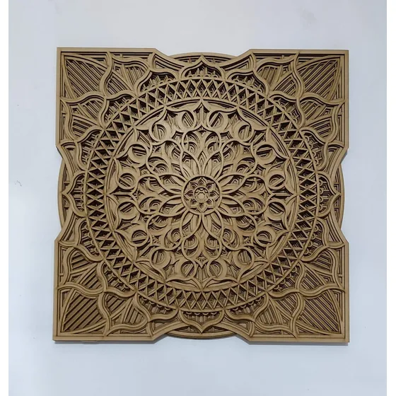 Cuadro Mándala 3d De 40cmx 40 Cm, 6 Capas Corte Laser