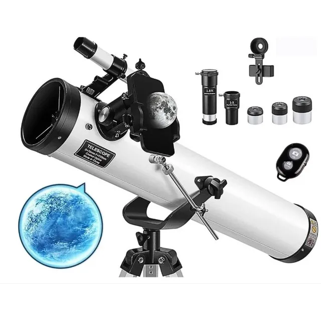 Telescopio Astronómico F70076 + Trípode + Soporte De Telefo