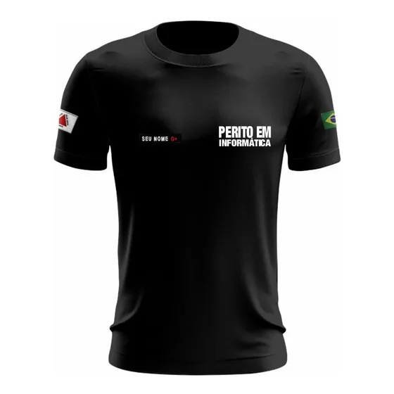 Camisa Perícia Em Informática - Com Bordados! 