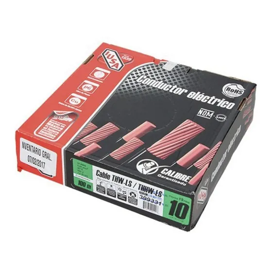 Cable Eléctrico Verde Cal. 10 Tipo Thw 1 Hilo 100mt