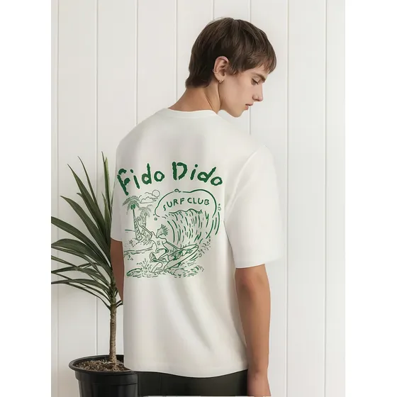 Remera Oversize Fido Dido 100% Algodón -redwhite
