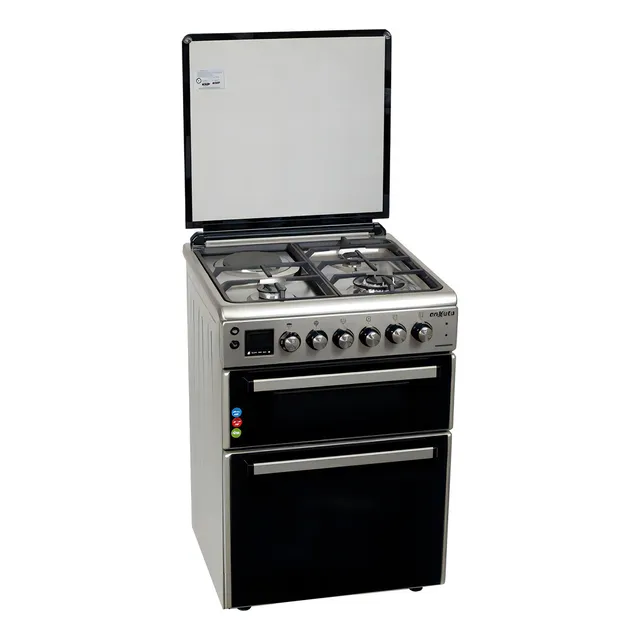 Cocina Doble Horno Enxuta 3 Hornallas 1 Disco Cenxdh6413i Color Gris