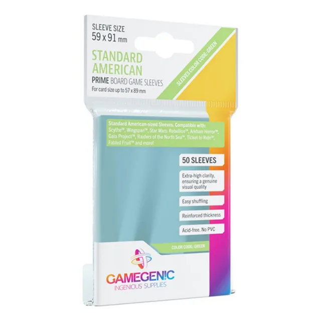 Gamegenic: Prime Standard, fundas talla americana, 50 unidades