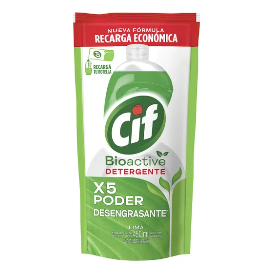 Detergente Limón Bio Active Cif 450 Ml.