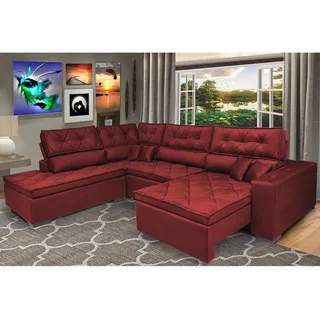 SofĂĄ Canto RetrĂĄtil,reclinĂĄvel,cama Inbox Platinum Vermelho SofĂĄ Canto RetrĂĄtil,reclinĂĄvel,cama Inbox Platinum Vermelho