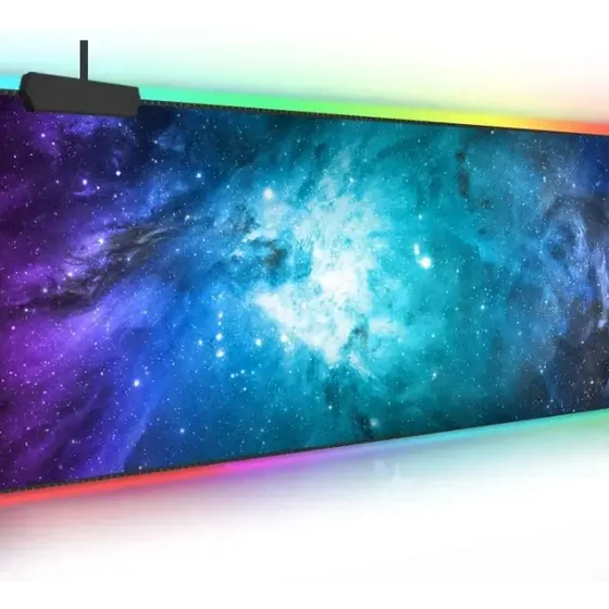 Pad Gamer Alfombra Teclado Y Mouse Luz Led Colores Galaxia ® Color Rgb | Cuotas sin interés