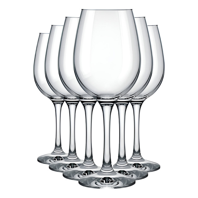 Jogo De 6 Taças Para Vinho Agua Vidro Lira 365ml Cor Transparente Jogo De 6 Taças Para Vinho Agua Vidro Lira 365ml Cor Transparente