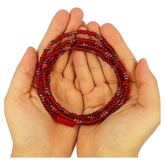 Guia Umbanda Proteção Espiritual Ogum Miçanga Jablonex Cor Vermelho