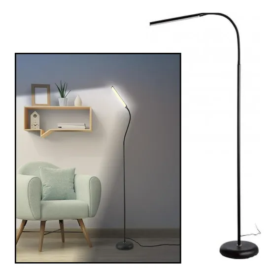 Lámpara D Piso Flexible Cuello D Cisne Luz Led 1.30m Moderna