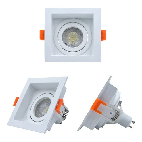 Spot De Embutir Mr16 Dicroica Quadrado Recuado + Led