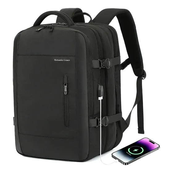 Mochila Viagem Feminina Masculina Para Notebook Executiva Cor Preto