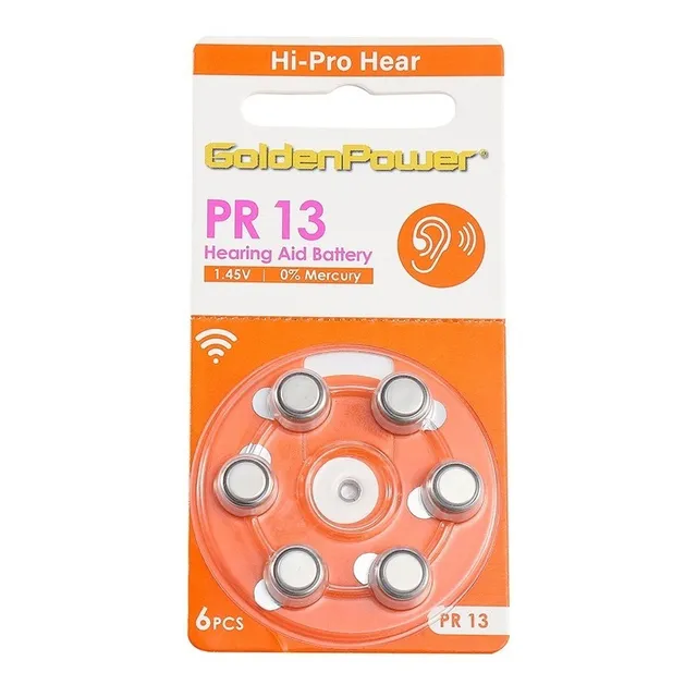 Pilas Botón Audífono  Pr 13 Pack X6 