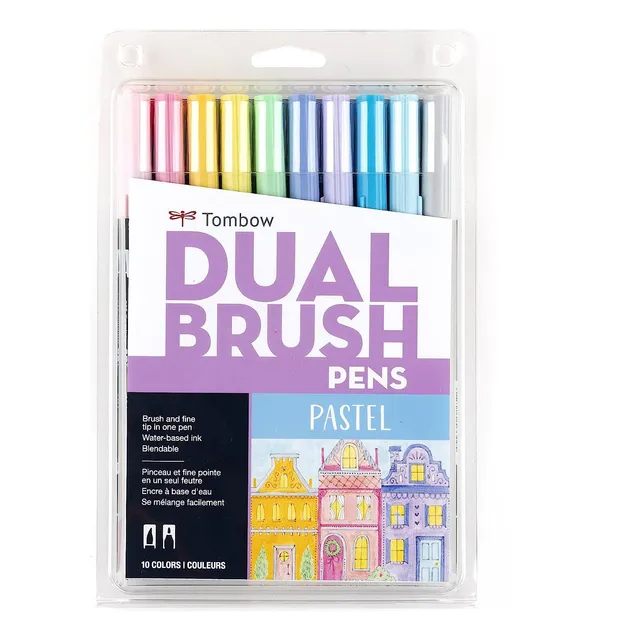 Plumones Marcadores Doble Punta Tombow Tonos Pastel 56187