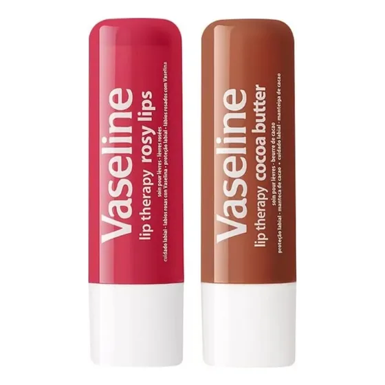 Vaseline Lip Therapy Labial Brillo Rosy Y Cocoa X2 Unds