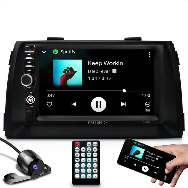 Kit Som Pra Carro Rádio Mp5 Bt Combo Moldura + Câmera De Ré