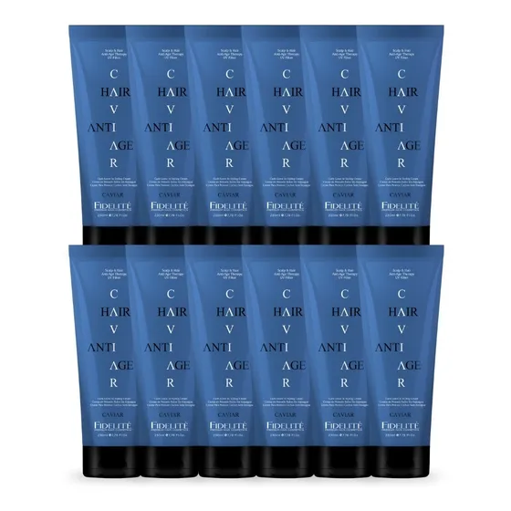 Kit 12 Crema De Peinado Para Rulos Caviar  Fidelite X 250 Gr