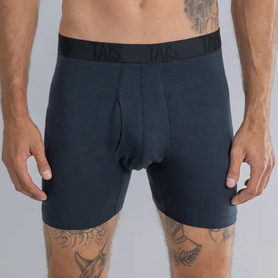 2 Unidades Boxer Medio Liso Azul Happy Boolls