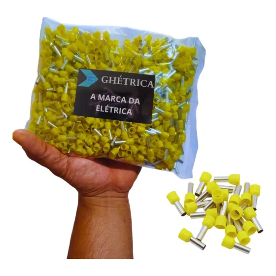 Conector Terminal Tubular Tipo Ilhós Com 1000 Peças - 6mm²