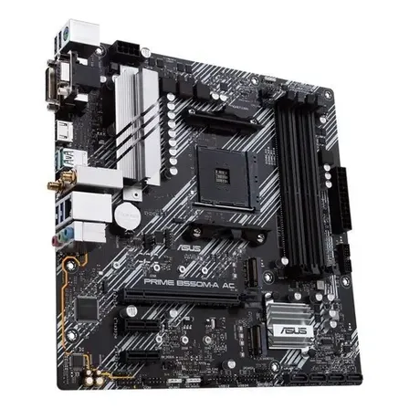 Placa-mãe Asus PRIME B550M-A AC Pcie 4.0 Dual M.2 4x4 cor preta