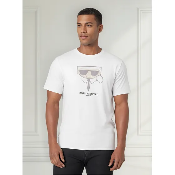 Remera Karl Lagerfeld Paris Texturizada Con Cuello Redondo