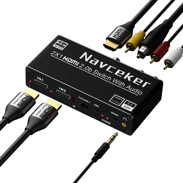 Conmutador Hdmi, Extractor De Audio, Separador Óptico Arc, S