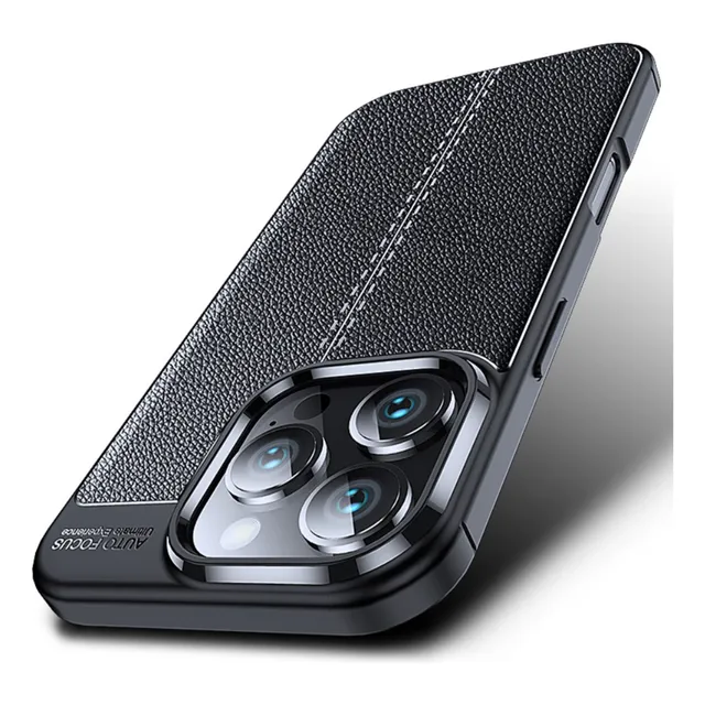 Estuche Protector Textura Cuero Para iPhone 16 Pro Max