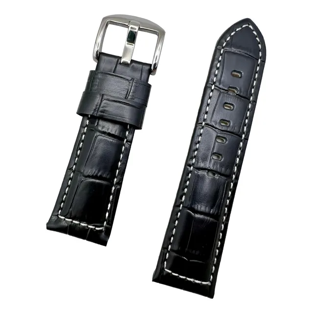 Nueva Vida 24mm Negro Pulsera De Cuero Compatible Con Qaqm3